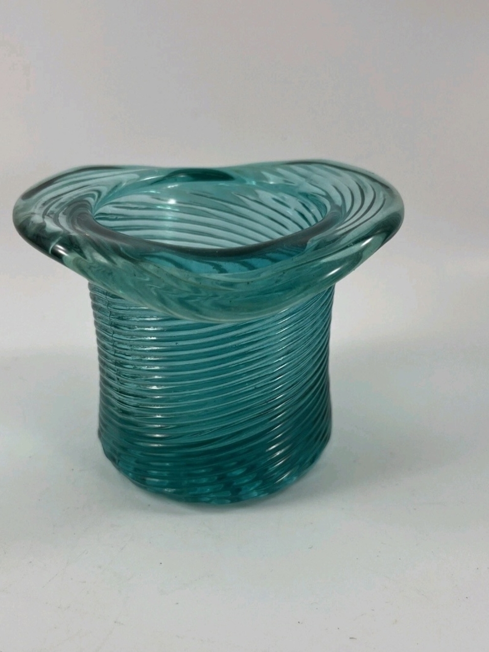 AVON "Vintage" Teal Swirl Glass Top Hat - Picture 6 of 10